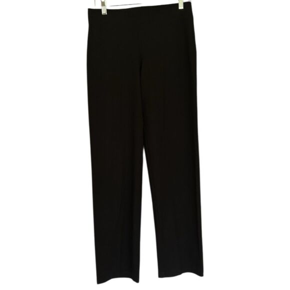 Eileen Fisher Black Stretch Knit Pull On Straight Leg Pants Size Small SP - Picture 3 of 11